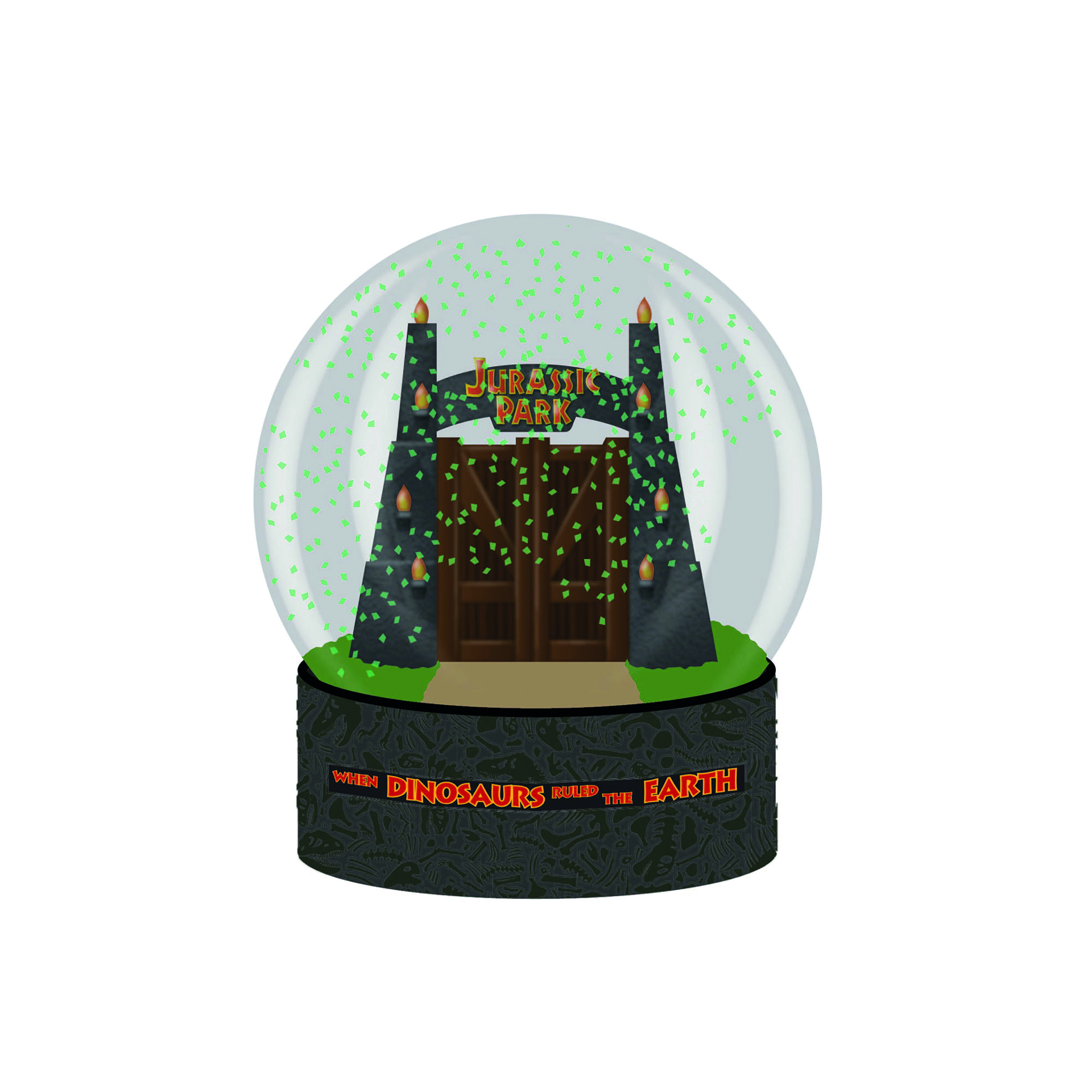 Megamobile Be Jurassic Park Park Gate Snow Globe Mm Merchandising