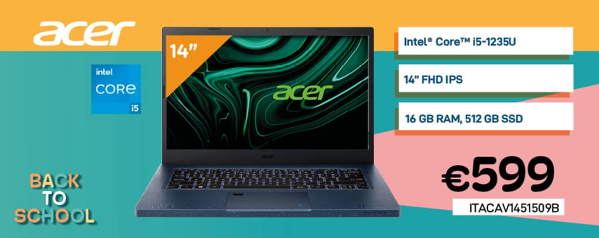 ACER ASPIRE VERO AV14-51-509B EVO, 14 FHD IPS, Core i5 1235U, 16GB, 512GB PCIe NVMe, Intel Iris Xe Graphics, W11H, Backlit AZERTY, Blue