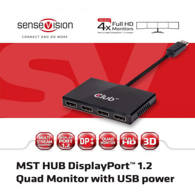 CLUB3D CSV-6400 répartiteur vidéo 4x DisplayPort