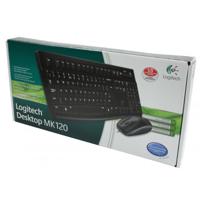Logitech Desktop MK120 toetsenbord Inclusief muis USB QWERTY Nederlands Zwart