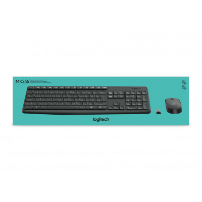 Logitech MK235 clavier Souris incluse USB QWERTZ Allemand Gris