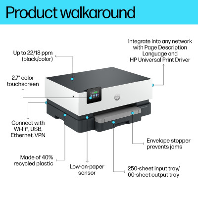 HP OfficeJet Pro 9110b Printer Thermische inkjet A4 4800 x 1200 DPI 22 ppm Wifi