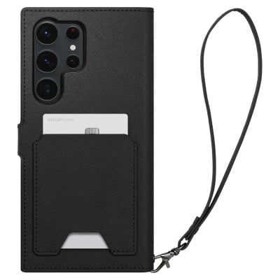 Spigen ACS05629 mobile phone case 17.3 cm (6.8") Wallet case Black