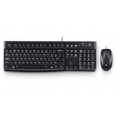 Logitech Desktop MK120 keyboard Mouse included USB QWERTZ Slovakian Black