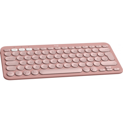 Logitech Pebble Keys 2 K380s keyboard RF Wireless + Bluetooth QWERTZ German Pink