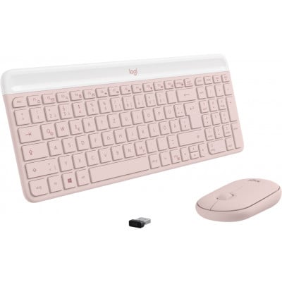 Logitech MK470 Slim Combo clavier Souris incluse RF sans fil QWERTZ Allemand Rose