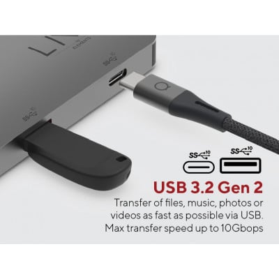 LINQ byELEMENTS LQ48011 interface hub 2 x USB 3.2 Gen 2 (3.1 Gen 2) Type-C 10000 Mbit/s Black, Grey