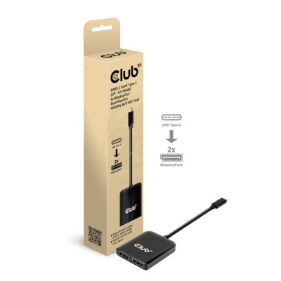 CLUB3D CSV-1555 câble vidéo et adaptateur 1,5 m USB Type-C 2 x DisplayPort Noir