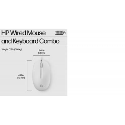 HP 225 Wired Mouse and Combo White keyboard Mouse included USB