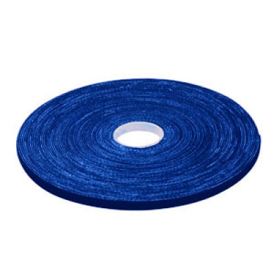 TECHLY VELCRO TIE ROLL FOR CABLES 1CM WIDTH BLUE - 25M