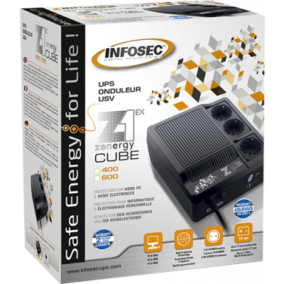 INFOSEC ZENERGY CUBE 600 EX 600VA UPS  OFFLINE 3x OUTLET