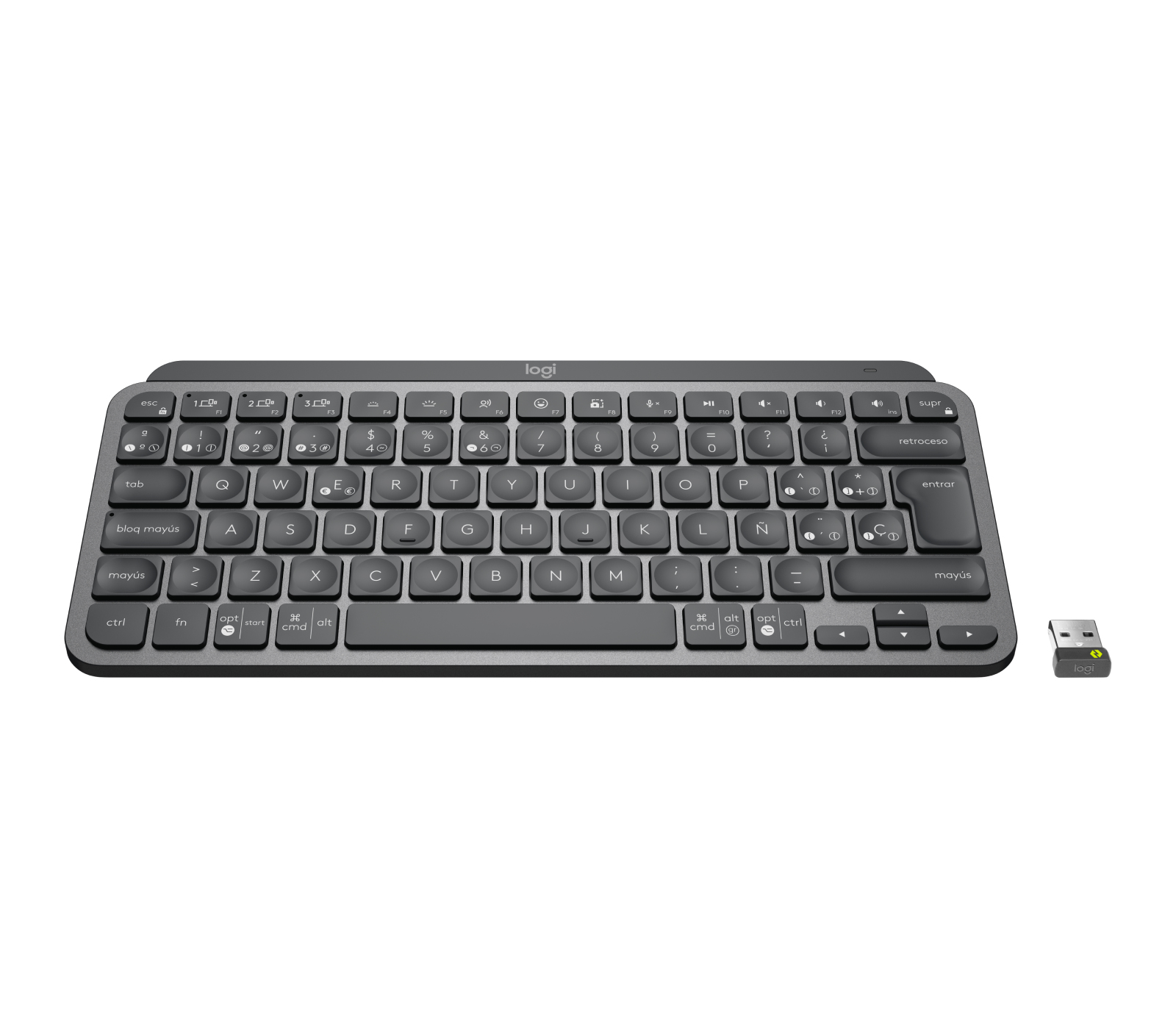 Logitech MX Keys Mini clavier Bluetooth sans fil rétroéclairé gris pâle  disposition italienne