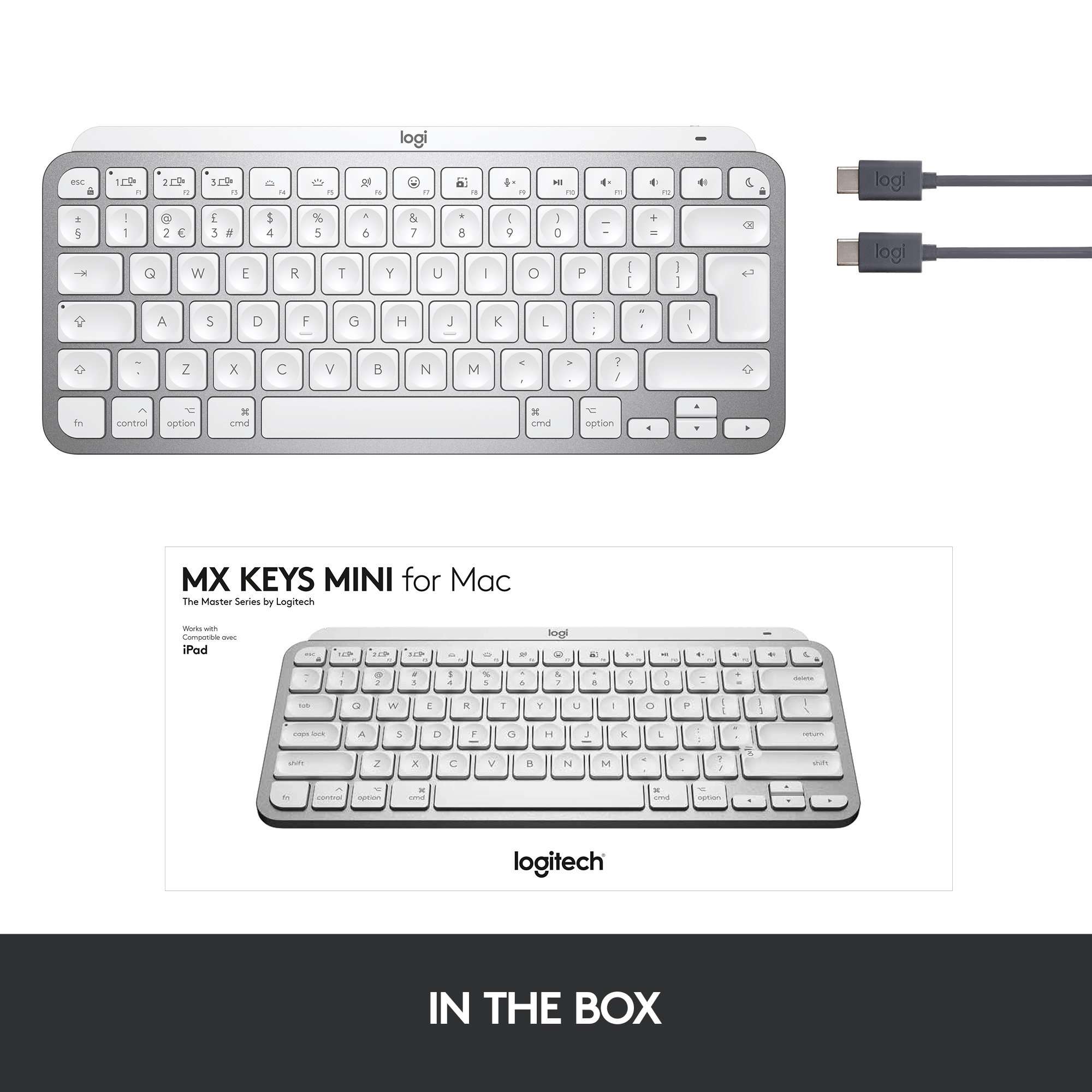 Logitech MX Keys Mini For Mac Minimalist Wireless Illuminated Keyboard  clavier Bluetooth QWERTZ Allemand Gris